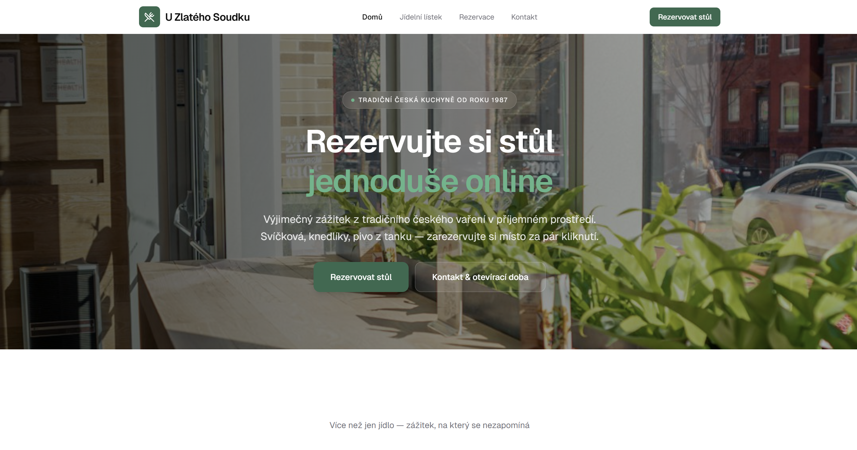 Restaurace – Webová prezentace